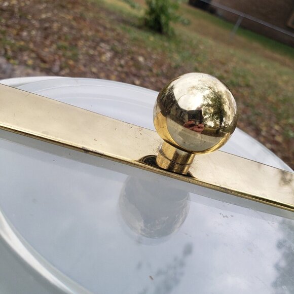 MCM Vintage George Briard Gold 11" Champagne Ice Bucket Metal Handle Lucite Lid - Picture 16 of 16